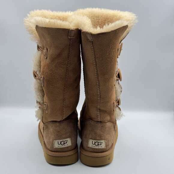 UGG Australia Women's Bailey Button Triplet S/N 1873 Suede Fur Boots Size 7 - Picture 5 of 16